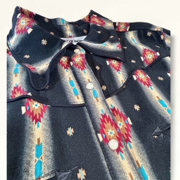 Wrangler x Lainey Wilson Black Checotah Pearl Snap Shirt | Size Large | EUC - Picture 9 of 10